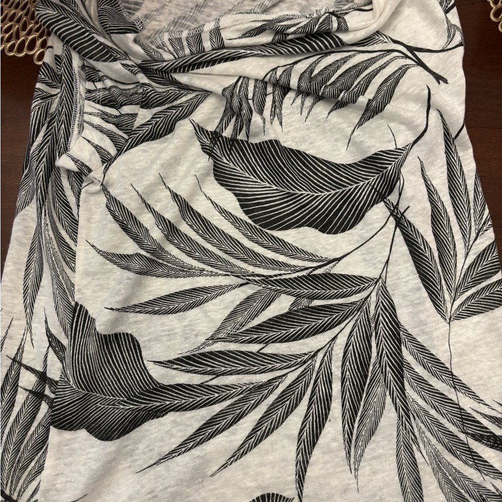 Black and White Leaf Print Fabric